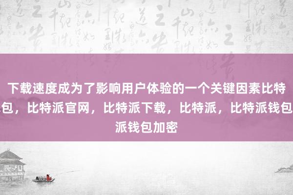 下载速度成为了影响用户体验的一个关键因素比特派钱包，比特派官网，比特派下载，比特派，比特派钱包加密